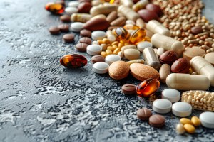 Assorted vitamins and supplements in various forms, representing a trusted low MOQ supplement manufacturer offering flexible and high-quality production