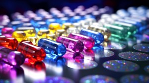 Assorted colorful capsules symbolizing diverse formulations in capsule contract manufacturing, including vitamins, supplements, and nutraceuticals
