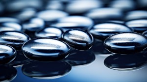 Close-up of glossy softgel capsules, commonly used for dietary supplements like omega-3 or multivitamins, representing vitamins manufactured in USA, made in USA vitamins, and vitamins manufactured in the USA