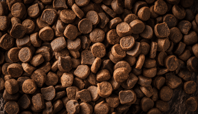 Close-up of brown pet supplement chews, showcasing chewable dietary supplements designed for pet health and nutrition